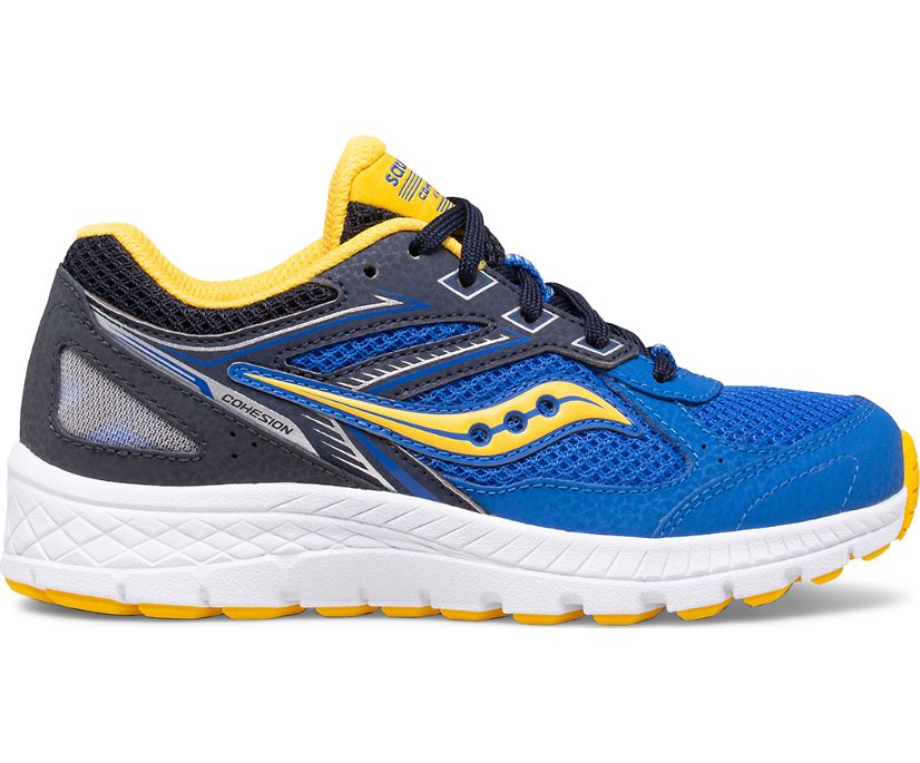 Saucony Cohesion 14 Lace Kids' Sneakers Blue / Yellow | Canada 843AHKP